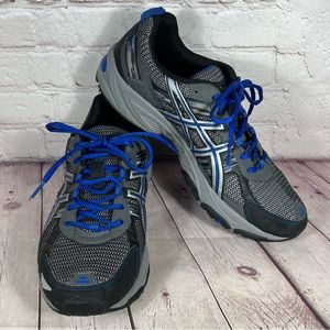 Asics Gel Venture Running Athletic Shoes Gray Black Blue Size 11